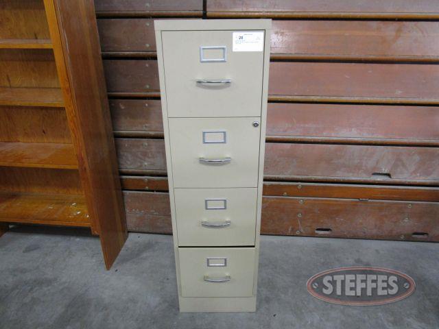 Metal Filing Cabinet 4 drawer, 52- tall x 15- wide x 22- deep, (NO KEY FOR LOCK)_1.JPG